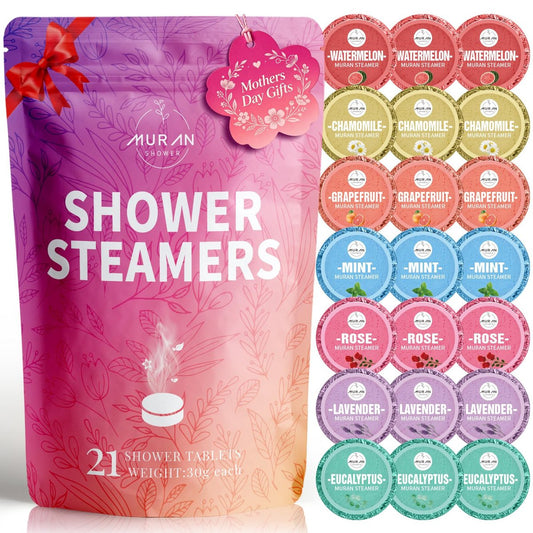 21er-Pack Duschbomben Aromatherapie – Shower Steamers mit Eukalyptus, Rose, Lavendel & Minze – Ideales Geschenk für Frauen, Männer, Mama & Teenager
