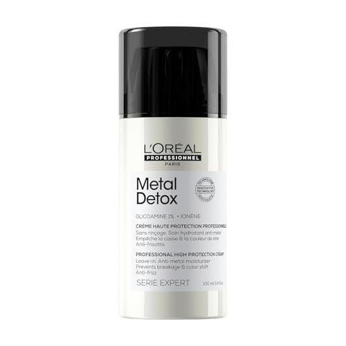 L'Oréal Professionnel Paris Metal Detox Smoothing Cream - Leichtes Styling Leave-In Treatment für alle Haartypen, spendet Feuchtigkeit und schützt vor Frizz, UV & Metallen