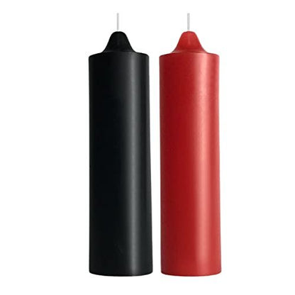 WEIHAI Niedrigtemperatur-Kerzen für Wax Play, Romantische Tropfkerzen für Valentinstag, Paare, Hochzeiten, Wohnkultur - 2er-Pack, Schwarz und Rot
