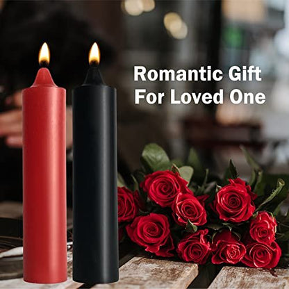 WEIHAI Niedrigtemperatur-Kerzen für Wax Play, Romantische Tropfkerzen für Valentinstag, Paare, Hochzeiten, Wohnkultur - 2er-Pack, Schwarz und Rot