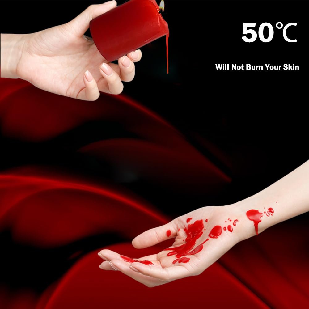 WEIHAI Niedrigtemperatur-Kerzen für Wax Play, Romantische Tropfkerzen für Valentinstag, Paare, Hochzeiten, Wohnkultur - 2er-Pack, Schwarz und Rot