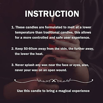 WEIHAI Niedrigtemperatur-Kerzen für Wax Play, Romantische Tropfkerzen für Valentinstag, Paare, Hochzeiten, Wohnkultur - 2er-Pack, Schwarz und Rot