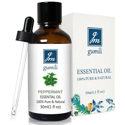GM Gumili Pfefferminzöl für Diffuser, Haare, Spray, Seife, Duschgel – 100% reines ätherisches Pfefferminzöl – 30 ml