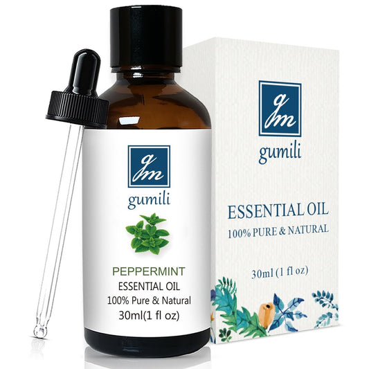 GM Gumili Pfefferminzöl für Diffuser, Haare, Spray, Seife, Duschgel – 100% reines ätherisches Pfefferminzöl – 30 ml