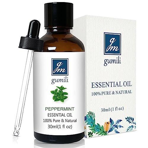 GM Gumili Pfefferminzöl für Diffuser, Haare, Spray, Seife, Duschgel – 100% reines ätherisches Pfefferminzöl – 30 ml