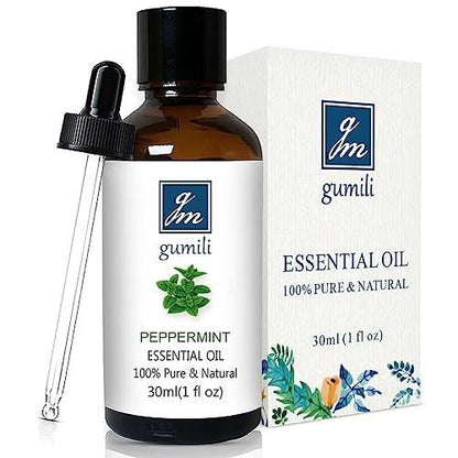 GM Gumili Pfefferminzöl für Diffuser, Haare, Spray, Seife, Duschgel – 100% reines ätherisches Pfefferminzöl – 30 ml