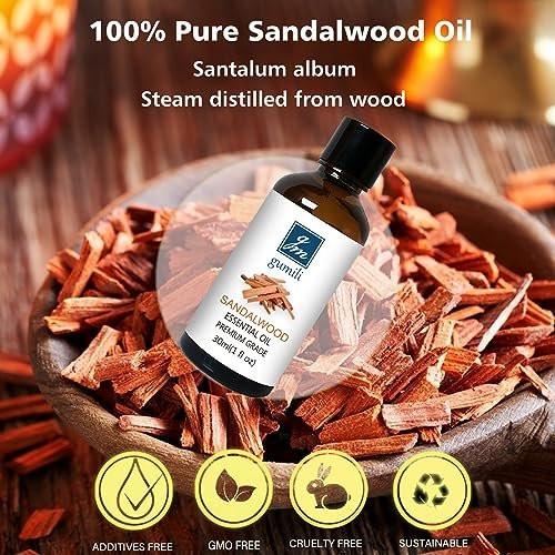 GM Gumili Sandelholz Ätherisches Öl – 30 ml | Duftöl für Diffuser, Parfüm, Haut & Haare