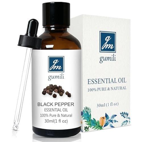 GM Gumili Schwarzer Pfeffer Ätherisches Öl 30 ml – 100% reines natürliches Pfefferöl für Diffuser