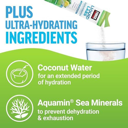 Force Factor Liquid Labs Elektrolyt-Pulver Beutel – Zitrone-Limette – Hydrationsbeutel für Elektrolytwasser mit 5 essentiellen Elektrolyten, Vitaminen, Mineralien und Antioxidantien, 20 Sticks