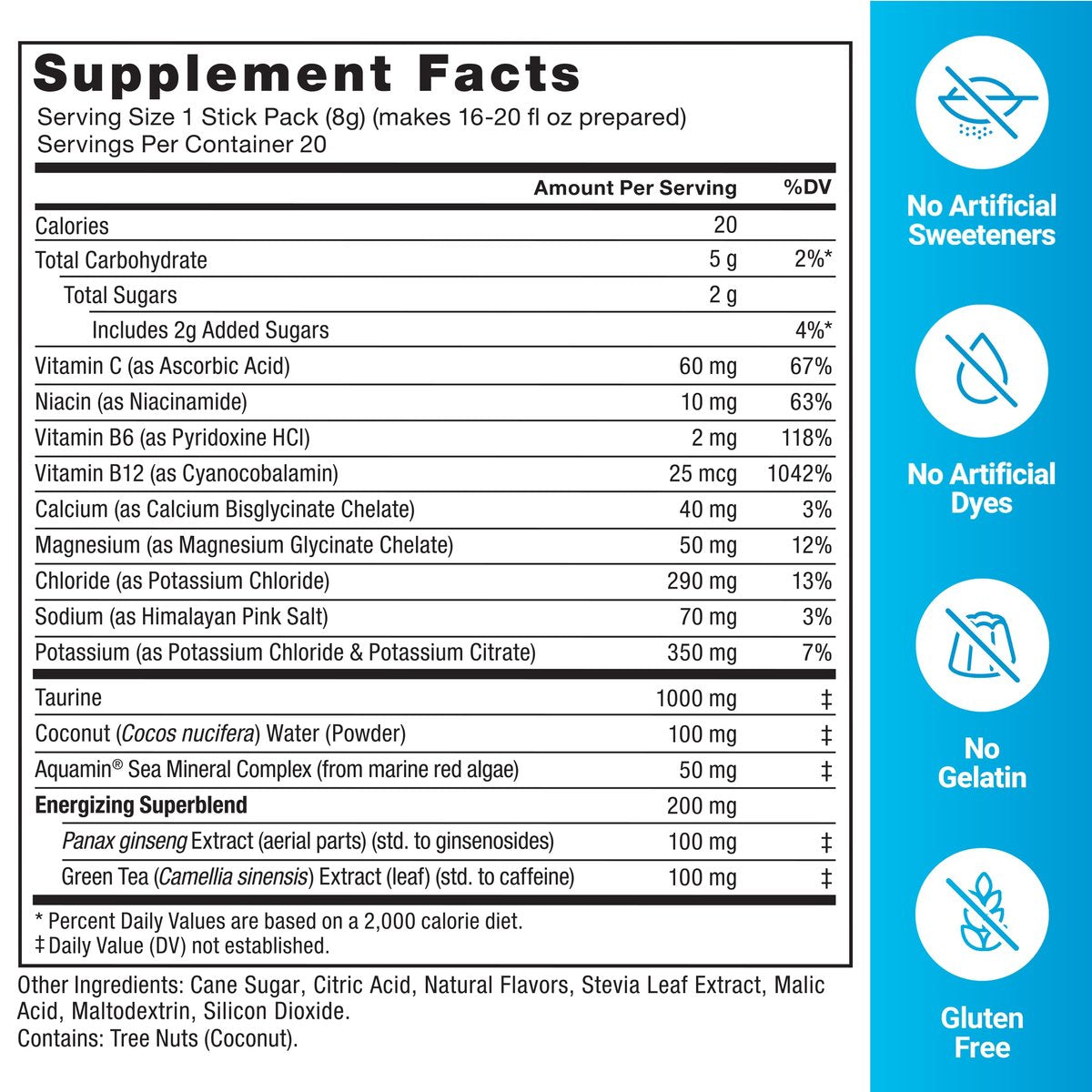 Force Factor Liquid Labs Energy Drink, Elektrolyt-Pulver, Hydrationsbeutel für Energie & Fokus, 5 essentielle Elektrolyte, Vitamine, Mineralien & Antioxidantien, Geschmack: Fruchtpunsch, 20 Stick-Packs