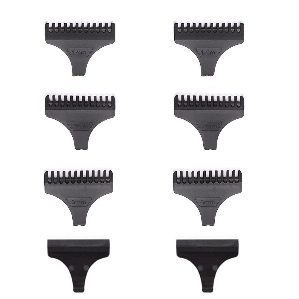 TorSor 8-teiliger Haarschneidekamm-Aufsatz-Set mit Schutzabdeckung für Vintage T9 Trimmer – 1mm, 2mm, 3mm Führungskämme für T-Klingen-Elektrotrimmer