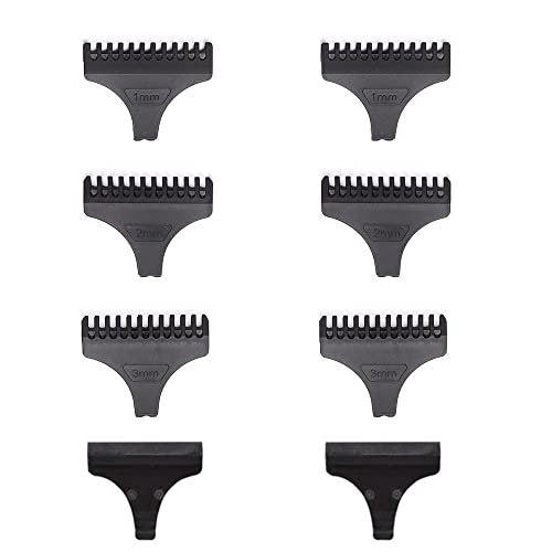 TorSor 8-teiliger Haarschneidekamm-Aufsatz-Set mit Schutzabdeckung für Vintage T9 Trimmer – 1mm, 2mm, 3mm Führungskämme für T-Klingen-Elektrotrimmer