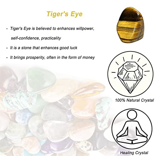 Tigerauge Heilkristall Steine – 1,25-2,0 Zoll Große Tumbler Polierte Steine für Energiearbeit, Reiki, Meditation und Hexerei