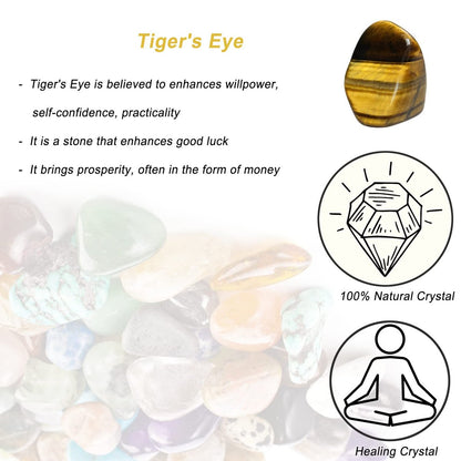 Tigerauge Heilkristall Steine – 1,25-2,0 Zoll Große Tumbler Polierte Steine für Energiearbeit, Reiki, Meditation und Hexerei