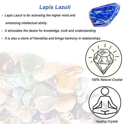Lapis Lazuli Heilsteine, 1,25-2,0 Zoll Große Reiki-Heilsteine, Natürliche Tumbler-Poliersteine für Energie-Wicca-Therapie-Meditation