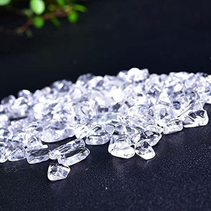 Natürliche Klar-Quarz Tumbled Chips, zerkleinerte Kristallsteine, 7-9 mm polierte Heilsteine für Reiki, Schmuckherstellung und Wohnkultur