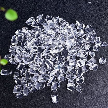 Natürliche Klar-Quarz Tumbled Chips, zerkleinerte Kristallsteine, 7-9 mm polierte Heilsteine für Reiki, Schmuckherstellung und Wohnkultur