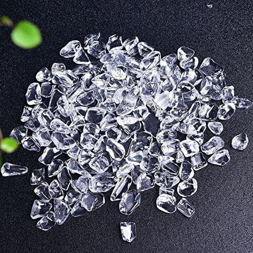 Natürliche Klar-Quarz Tumbled Chips, zerkleinerte Kristallsteine, 7-9 mm polierte Heilsteine für Reiki, Schmuckherstellung und Wohnkultur