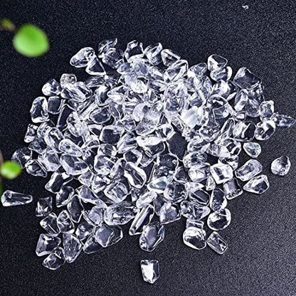Natürliche Klar-Quarz Tumbled Chips, zerkleinerte Kristallsteine, 7-9 mm polierte Heilsteine für Reiki, Schmuckherstellung und Wohnkultur