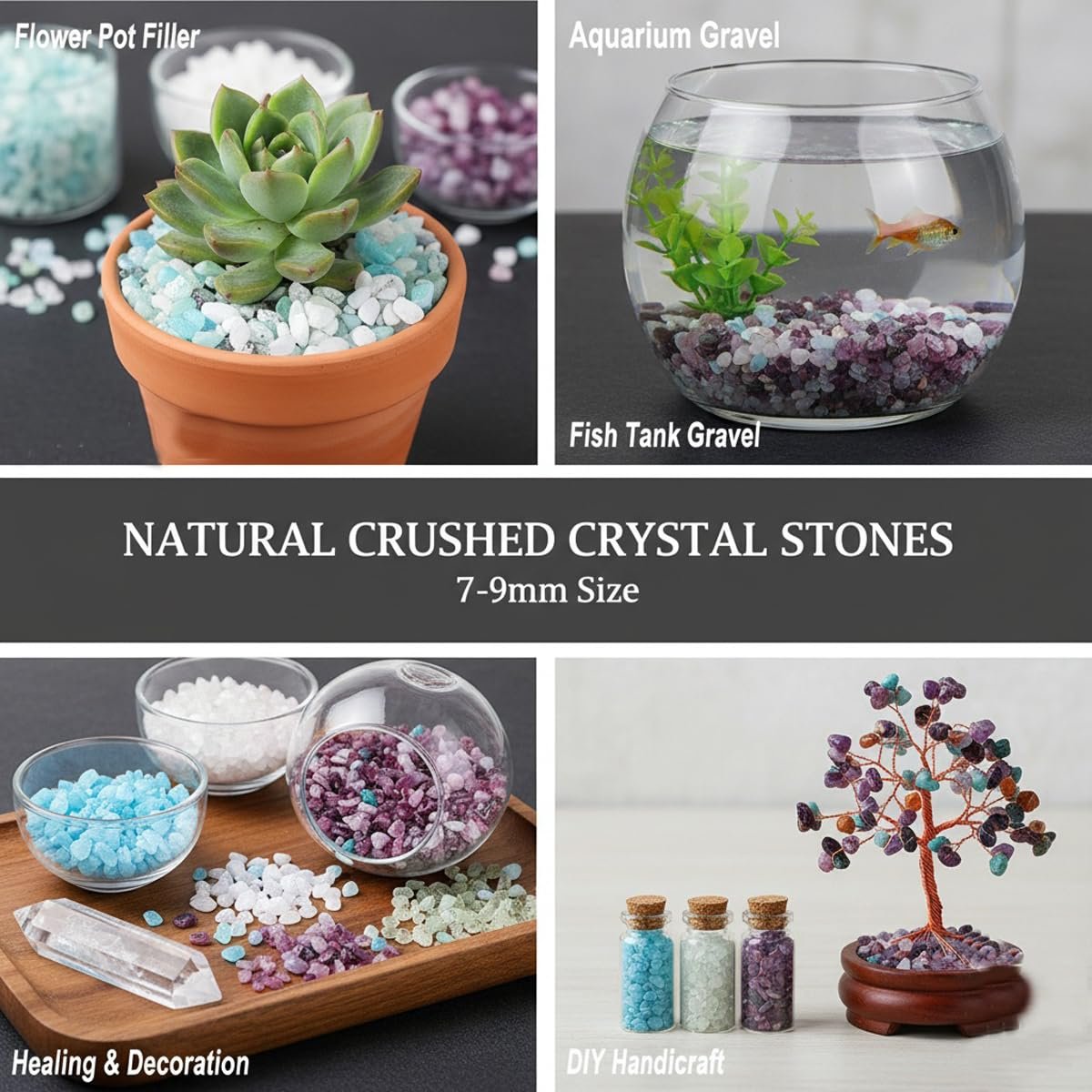 Natürliche Amethyst Tumbled Chips – 7-9 mm polierte Heilsteine für Schmuck und Dekoration