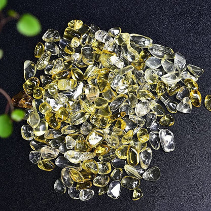 Natürliche Citrin-Chips, polierte 7-9 mm Heilsteine für Schmuckherstellung und Wohnkultur