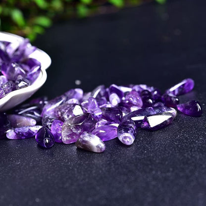 Natürliche Amethyst Tumbled Chips – 7-9 mm polierte Heilsteine für Schmuck und Dekoration