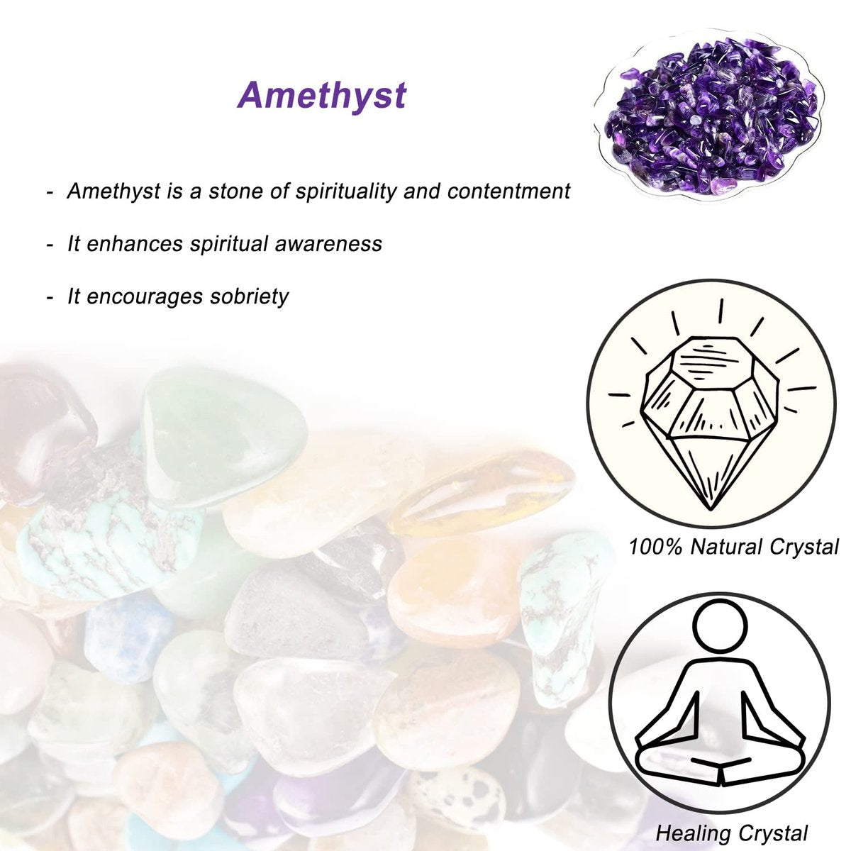 Natürliche Amethyst Tumbled Chips – 7-9 mm polierte Heilsteine für Schmuck und Dekoration