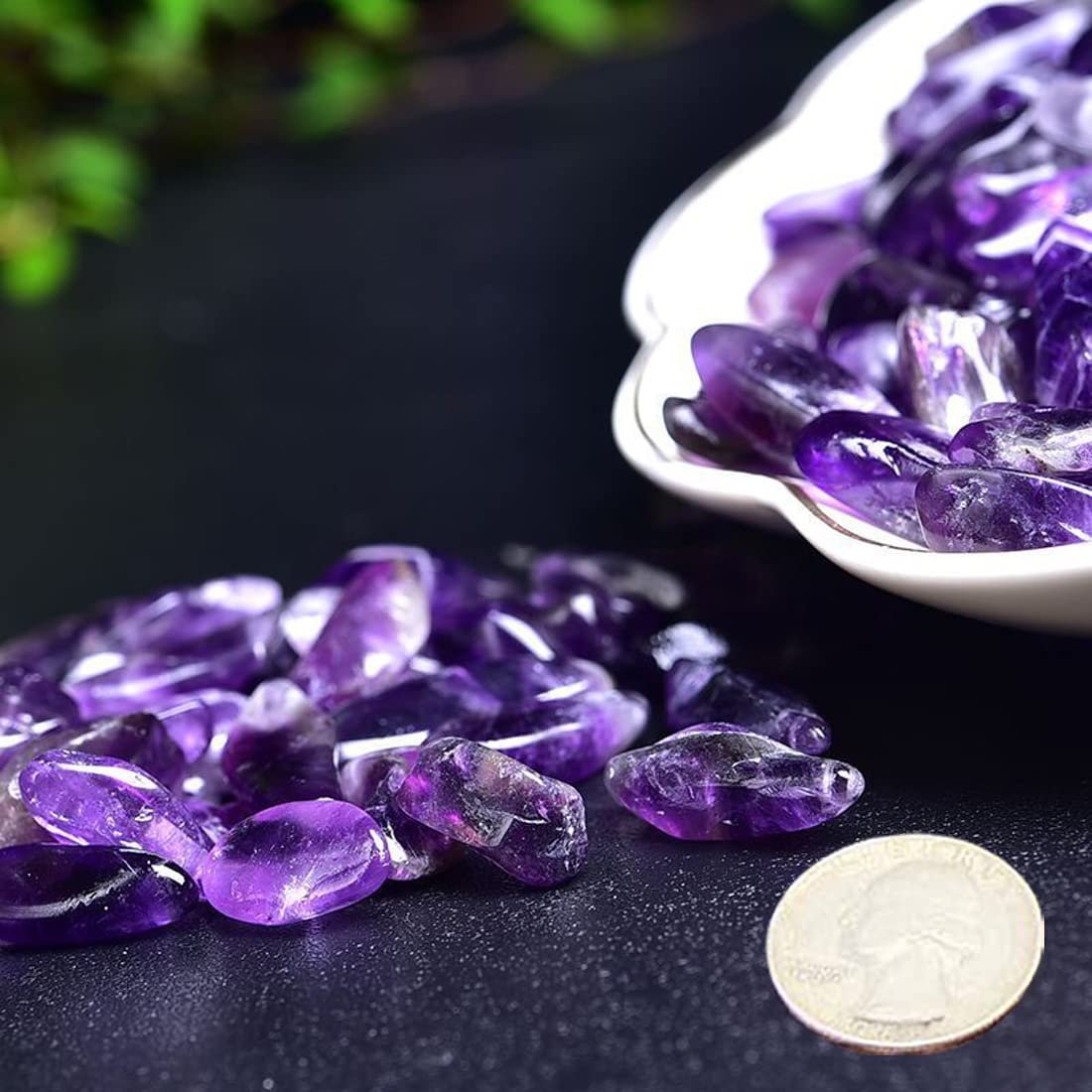 Natürliche Amethyst Tumbled Chips – 7-9 mm polierte Heilsteine für Schmuck und Dekoration