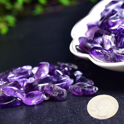 Natürliche Amethyst Tumbled Chips – 7-9 mm polierte Heilsteine für Schmuck und Dekoration