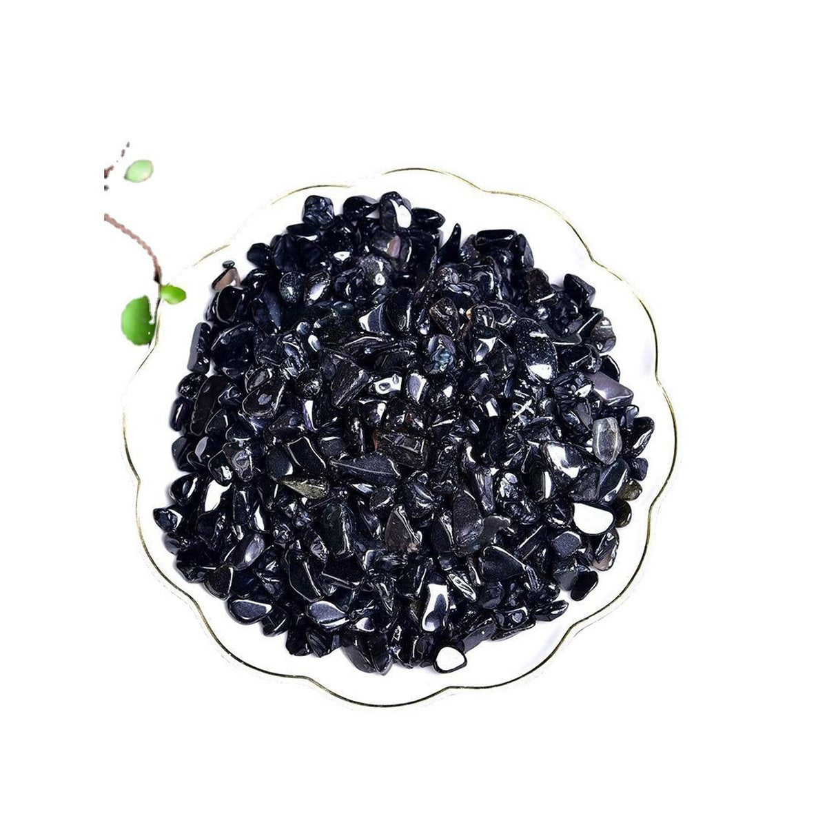 Natürliche schwarze Obsidian Tumbled Chips, 7-9 mm polierte Heilsteine für Schmuckherstellung und Wohnkultur