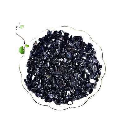 Natürliche schwarze Obsidian Tumbled Chips, 7-9 mm polierte Heilsteine für Schmuckherstellung und Wohnkultur