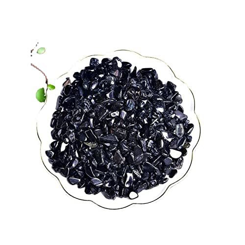 Natürliche schwarze Obsidian Tumbled Chips, 7-9 mm polierte Heilsteine für Schmuckherstellung und Wohnkultur