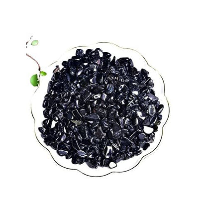 Natürliche schwarze Obsidian Tumbled Chips, 7-9 mm polierte Heilsteine für Schmuckherstellung und Wohnkultur