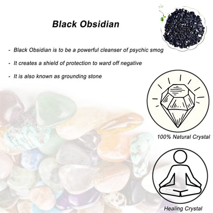 Natürliche schwarze Obsidian Tumbled Chips, 7-9 mm polierte Heilsteine für Schmuckherstellung und Wohnkultur