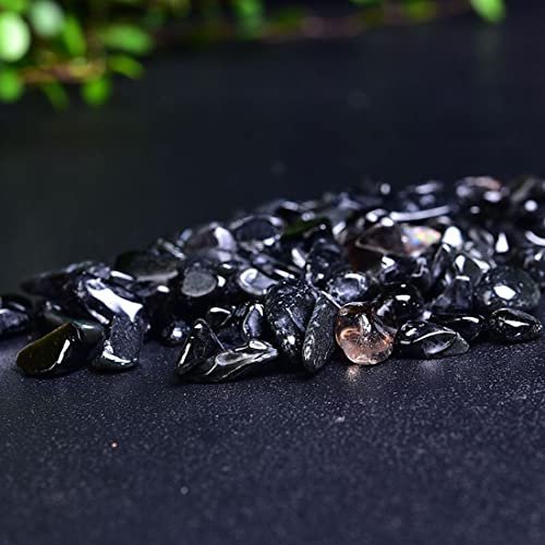 Natürliche schwarze Obsidian Tumbled Chips, 7-9 mm polierte Heilsteine für Schmuckherstellung und Wohnkultur