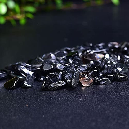 Natürliche schwarze Obsidian Tumbled Chips, 7-9 mm polierte Heilsteine für Schmuckherstellung und Wohnkultur