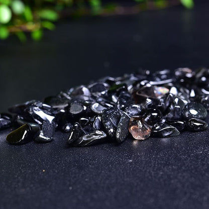 Natürliche schwarze Obsidian Tumbled Chips, 7-9 mm polierte Heilsteine für Schmuckherstellung und Wohnkultur