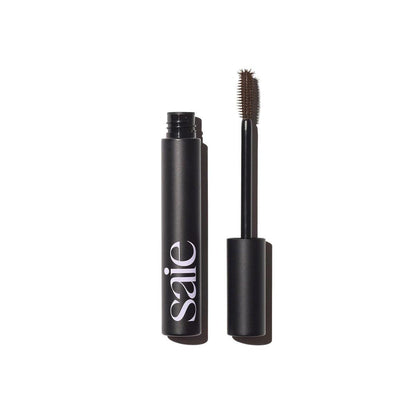 Saie Mascara 101 – Wimpernverlängernde Mascara für dichte, kräftige und geschwungene Wimpern – Aufbaubares Augen-Make-up mit pflegenden Nährstoffen – Braun (0,31 oz)