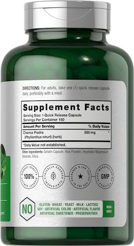 Horbäach Chanca Piedra Kapseln | 500 mg | 150 Stück | Nicht-GVO & Glutenfrei