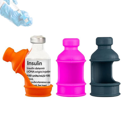 3er-Pack Insulin-Vial-Flaschenschoner für Diabetiker, Silikon-Schutzhülle zum Schutz vor Bruch, geeignet für 10-ml-Kurzzeit-Insulin-Vials (Pink, Orange, Grau)