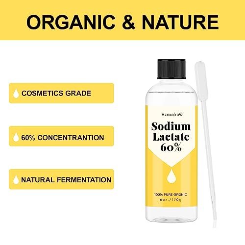 6 Unzen Natriumlactat für Seifenherstellung & Lotionen, Premium Natriumlactat Flüssigkeit, 60% Konzentration, Kosmetikqualität, Feuchtigkeitsspendend Anti-Aging, Macht Seife härter und schneller entformbar