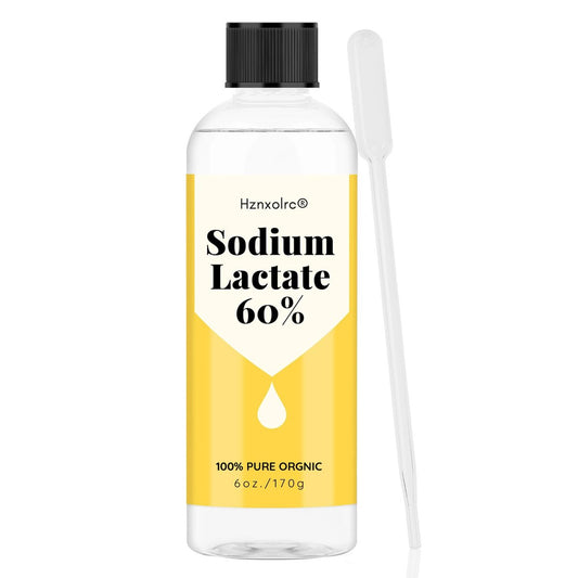 6 Unzen Natriumlactat für Seifenherstellung & Lotionen, Premium Natriumlactat Flüssigkeit, 60% Konzentration, Kosmetikqualität, Feuchtigkeitsspendend Anti-Aging, Macht Seife härter und schneller entformbar