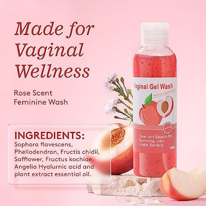 Feminine Wash & Yoni Oil & Yoni Seife Set für Frauen – Yoni Wash für vaginales pH-Gleichgewicht, Geruchsentfernung, Yoni Oil zur Feuchtigkeitspflege – 1 Fl.Oz Feminine Oil & 5,07 Fl.Oz Vaginalgel & 3,53 Oz Yoni Seife Pfirsich