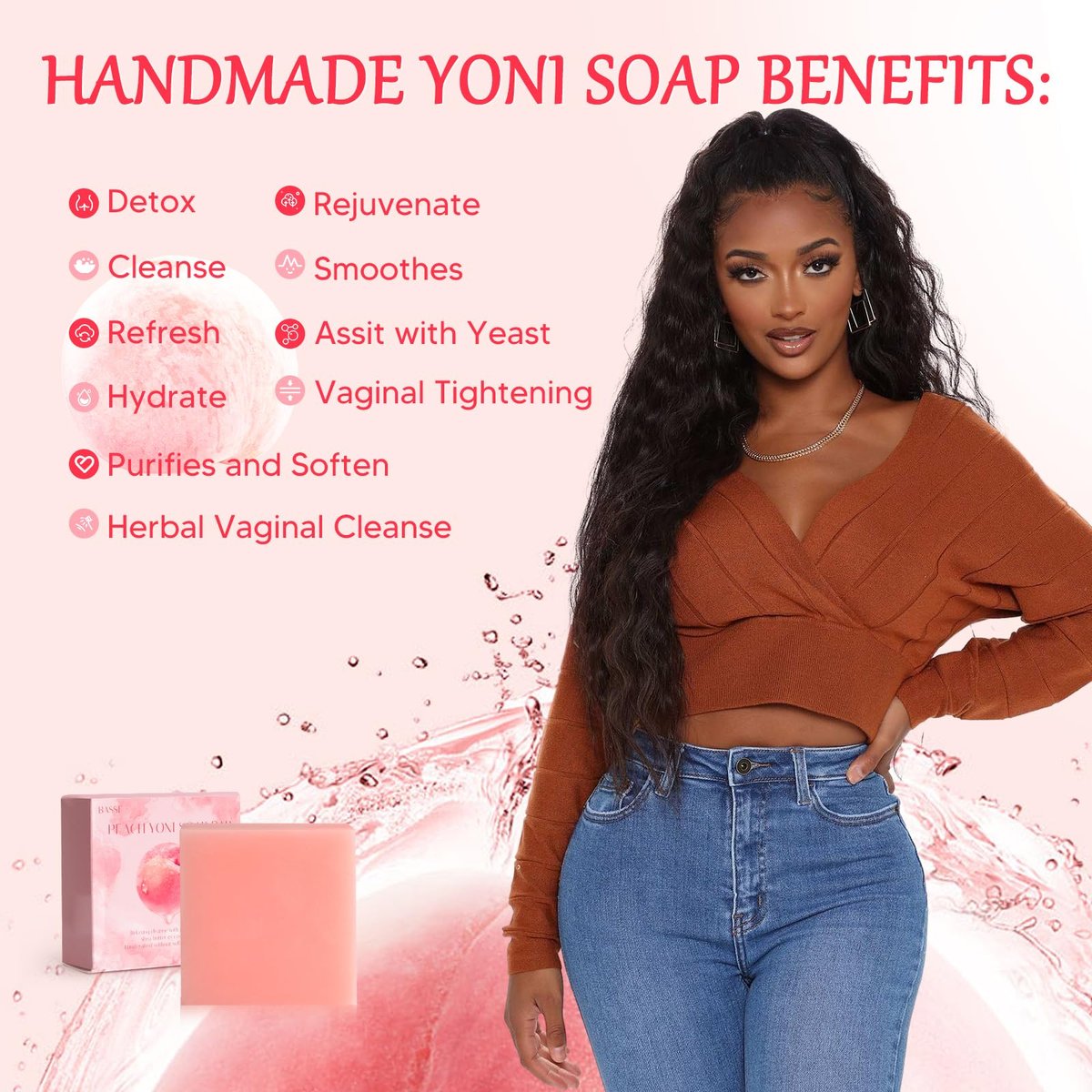 Feminine Wash & Yoni Oil & Yoni Seife Set für Frauen – Yoni Wash für vaginales pH-Gleichgewicht, Geruchsentfernung, Yoni Oil zur Feuchtigkeitspflege – 1 Fl.Oz Feminine Oil & 5,07 Fl.Oz Vaginalgel & 3,53 Oz Yoni Seife Pfirsich