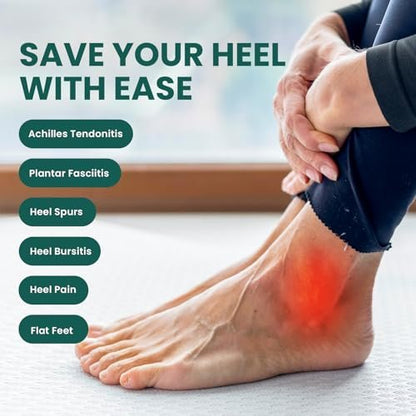 Welnove Gel Fersenpolster mit Fußgewölbeunterstützung - Lindert Plantarfasziitis & Achillessehnenentzündung - Damen 9.5-13 & Herren 8.5-12 (Schwarz, 2er-Pack)