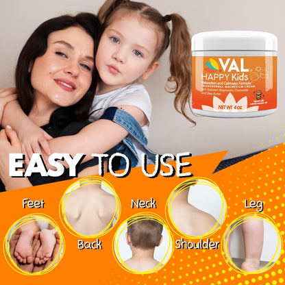 VAL Magnesium Creme für Kinder | Entspannung für Tag & Nacht | Sanftes Zechstein Magnesiumchlorid | mit Kamille, Sheabutter & ätherischen Ölen | Hergestellt in den USA | 118 ml