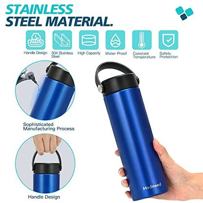 Medineed Insulin Kühltasche Reiseetui TSA-geprüft, tragbare Medikamentenkühltasche mit Kühlakkus, gekühlte Diabetes-Reiseorganizer für 1-4 Pens und Diabeteszubehör (Blau)