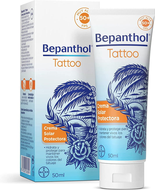 Bepanthol Tattoo Crema Solar 50, Sonnenschutz für Tattoos SPF50, 50 ml