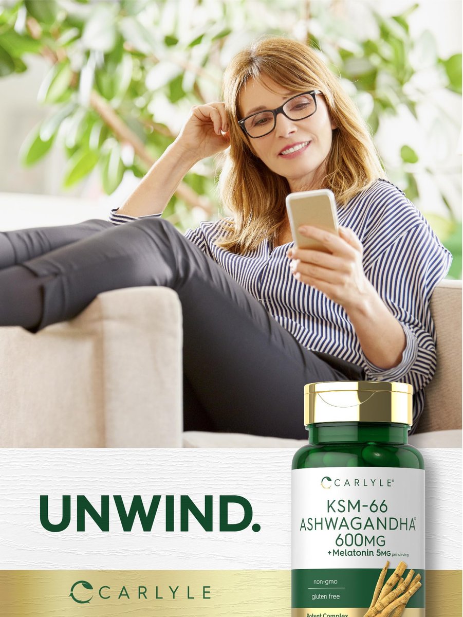 Carlyle KSM-66 Ashwagandha Kapseln 600 mg mit Melatonin 5 mg | 70 Stück | Starkes Komplex | Non-GMO, Glutenfrei