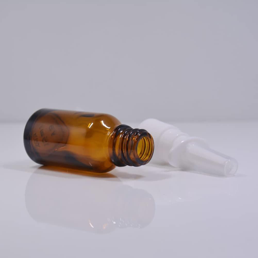 GSHLLO 6er-Pack 15 ml Glas-Nasensprayflaschen – Nachfüllbare Nasensprayzerstäuber für Reise und Zuhause